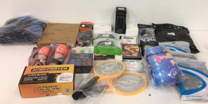 (1) Kizen Solar Camping Lantern (2) Electric Fly Swatters (2) Fuzion Digital Postage Scale (1) Qyzl 75&rsquo; LED Light String And More!!