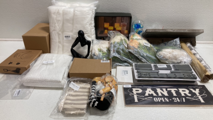 White Chair Covers, Flameless Candles, Artificial Flowers, Dishrack Kits, Brown Fabric Repair, Incense Burner w/ Pellets, Chair Feet Covers and more!