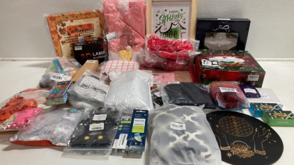 Assorted Holiday Decor, Wet Hair Scrunchies, Sonicare W DiamondClean Replacement Brush, Deoxidizers and more!