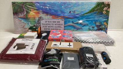 Large Canvas Sea Life, Laptop Bag, Brillo Soap Pads, Couch Cover, Shower Head, Paper Towel Holder and more!