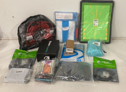 (2) Champkey Professional Accuracy And Skill Level, (2) Pack Of Pool Floaties With Pump, (1) Rechargeable Headlamp, (1) UrbanFit Yoga Block And More