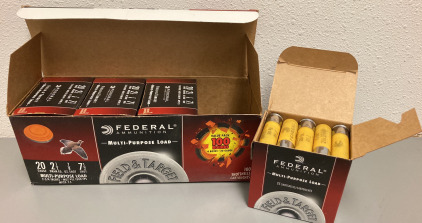 (100) RNDS. FEDERAL 20 GA MULTI-PURPOSE LOAD AMMO