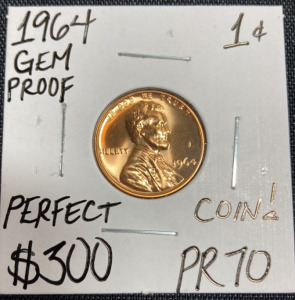 1964 PR70 Gem Proof Perfect Copper Penny