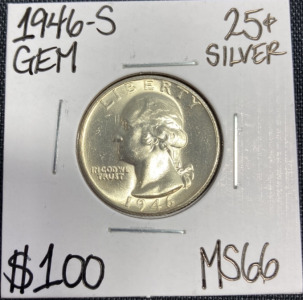 1946-S MS66 Gem Silver Quarter