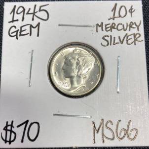 1945 MS66 Gem Silver Mercur Dime