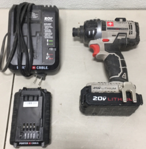 (1) Porter Cable 20V Cordless Lithium Impact Driver With (2) Batteries and Charger