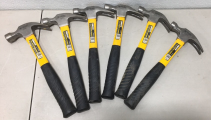 (6) Central Force Fiberglass Handle 16-Oz Framing Hammers