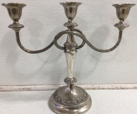 (1) 11” Silver Platter International Silver Co. (1) 11” Silver 3 Candelabra - 4