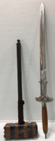 (1) 30” Long THOR Wood Hammer (1) 42” Long Wood & Steel Sword