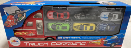 Longhong Toy Cars in Truck Carrying Case - Brand New
