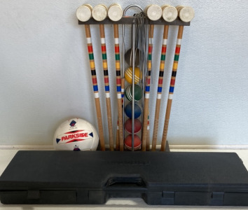 Ultimate Backyard Sporting Games: Complete Croquet Set, Parkside Combo Volleyball and Badminton Set