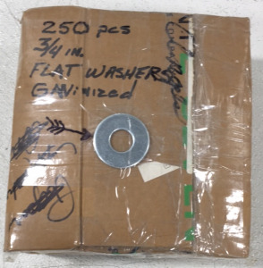 (250) 3/4&rdquo; Flat Galvanized Washers