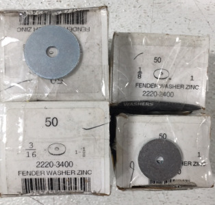 (100) 1/8&rdquo; Zinc Fender Washers (100) 3/16&rdquo; Zinc Fender Washers