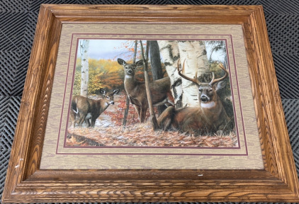 Framed Deer Family Print