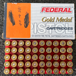 (50) ROUNDS OF FEDERAL GOLD MEDAL 45 AUTO 185 GR.