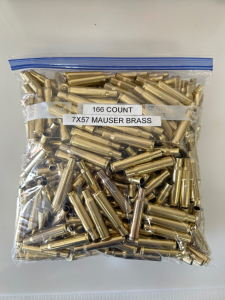BAG OF 166 COUNT 7x57 M&Aacute;USER BRASS; PLEASE INSPECT