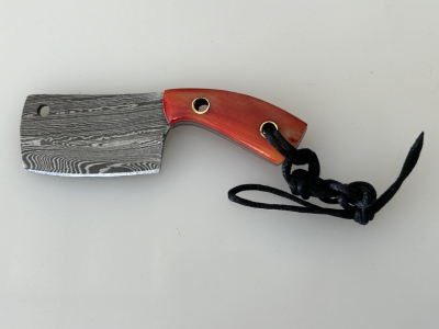 MINI DAMASCUS CLEAVER- 4&rdquo; OVERALL LENGTH; PLEASE INSPECT