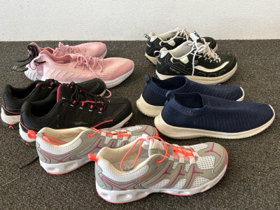 GENTLY USED WOMEN&rsquo;S SHOES: SKETCHERS, AVIA, SPEEDO AND KWIK TRIP (SIZES 7.5-11) PLEASE INSPECT
