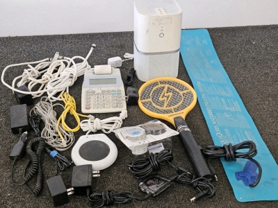 AIR PURIFIER, CALCULATOR, ELECTRONIC FLY SWATTER, CORDS & CABLES, MORE (ALL ITEMS WORK) PLEASE INSPECT