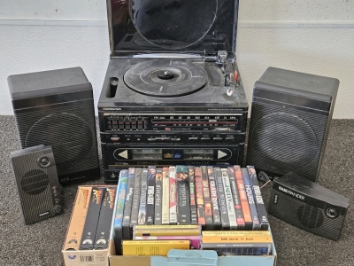 (WORKING) STEREO, SPEAKERS, DVD'S, CD'S; PLEASE INSPECT