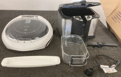 FOREMAN ELECTRIC GRILL AND DEEP FRYER, BOTH WORK