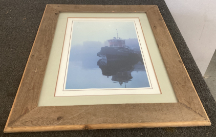 LARGE FRAMED PRINT OF SHIP - 27&rdquo;X32&rdquo; PLEASE INSPECT
