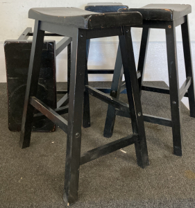 SET OF (4) 24" WOOD STOOLS