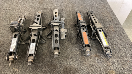 SET OF 5 CAR JACKS - NO ARMS - PLEASE INSPECT