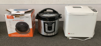 GOURMA PRESSURE COOKER (POWERS ON), REGAL KITCHEN PRO BREAD MAKER (POWERS ON), INTERTEK AIR FRYER W/ SUPERLID (PLEASE INSPECT)