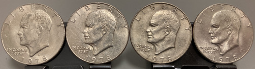 (4) 1978 EISENHAUER DOLLARS COINS— VERIFIED AUTHENTIC; PLEASE INSPECT