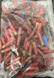 BOX OF SPENT RARE 28 GAUGE SHOT GUN SHELLS; PLEASE INSPECT