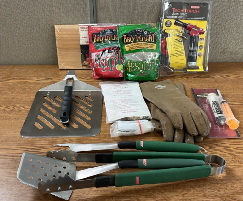 COLEMAN GRILL UTENSILS, WELLS LAMONT HOT GLOVES, MARINADE INJECTORS, AND MORE. PLEASE INSPECT