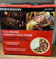 BRINKMANN 13” ROUND CERAMIC PIZZA STONE; PLEASE INSPECT - 2