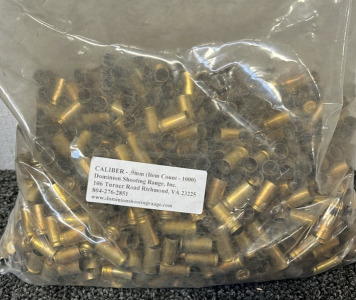1000 COUNT 9MM CAL AS IS BRASS; PLEASE INSPECT