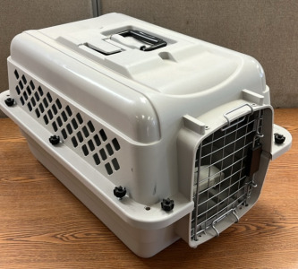 X-SMALL LIGHT GREY TRAVEL KENNEL; PLEASE INSPECT