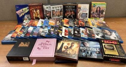 MOVIE COLLECTIONS INDIANA JONES, GOD FATHER, MASH, ACTIONS MOVIES AND MORE; PLEASE INSPECT