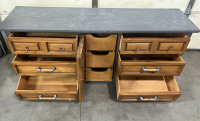 GREY/ WOOD LONG DRESSER ( 6’ X 19”) PLEASE INSPECT - 2