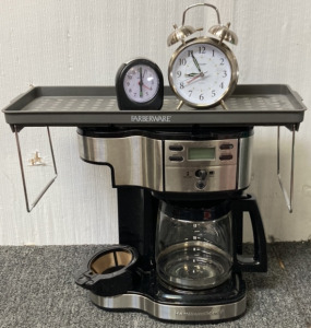 HAMILTONBEACH COFFEE MAKER, SHARP KITCHEN TIMER, FABERWARE STORAGE STAND . PLEASE INSPECT