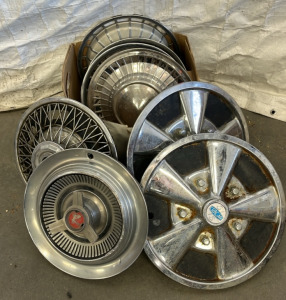 COLLETIBLE METAL HUB CAPS; PLEASE INSPECT