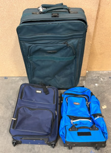 (3) SUITCASES SMALL PROTÉGÉ/ SPORT and MEDIUM GREEN ATLANTIC; PLEASE INSPECT