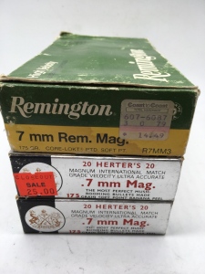 (3) 7MM Remington 7MM Mag 175 Gt