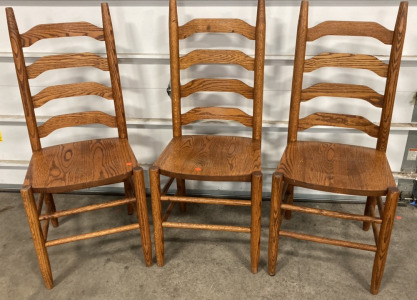 (3) Vintage Wood Dining Chairs