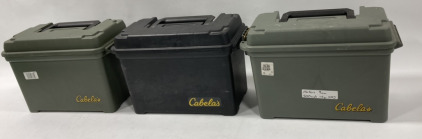 (3) Cabelas Ammo Storage Boxes