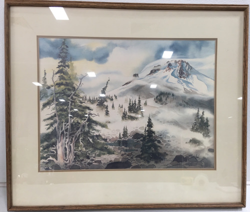 Beautiful Wood Framed Mountain Scenery