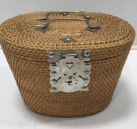 Ceramic Tea Pot w/Padded Wicker Basket - 5