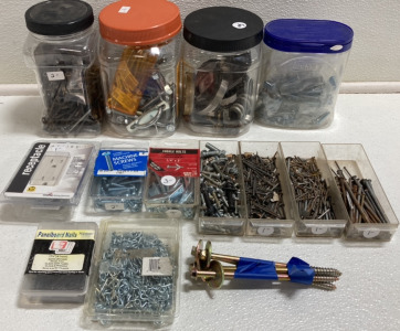 Assorted Screws, Nails and Other Fasteners, (1) Receptacle Outlet