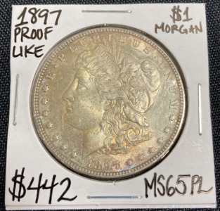 1897 MS65PL Proof Like Morgan Silver Dollar