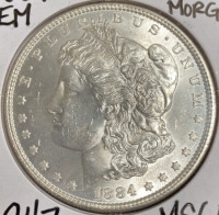 1884 MS65 Gem Morgan Silver Dollar - 3