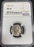 1937 MS66 NGC Gem Buffalo Nickel