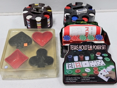 POKER SETS, THEMED SNACK BOWLS, BLACK JACK FELT MAT